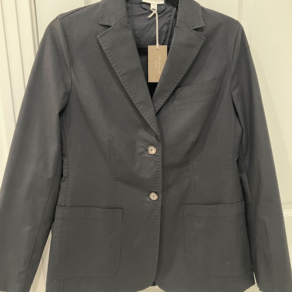 NWT ANN MASHBURN SARAH STRETCH CANVAS JACKET, Black Sz 6 - Picture 3 of 15
